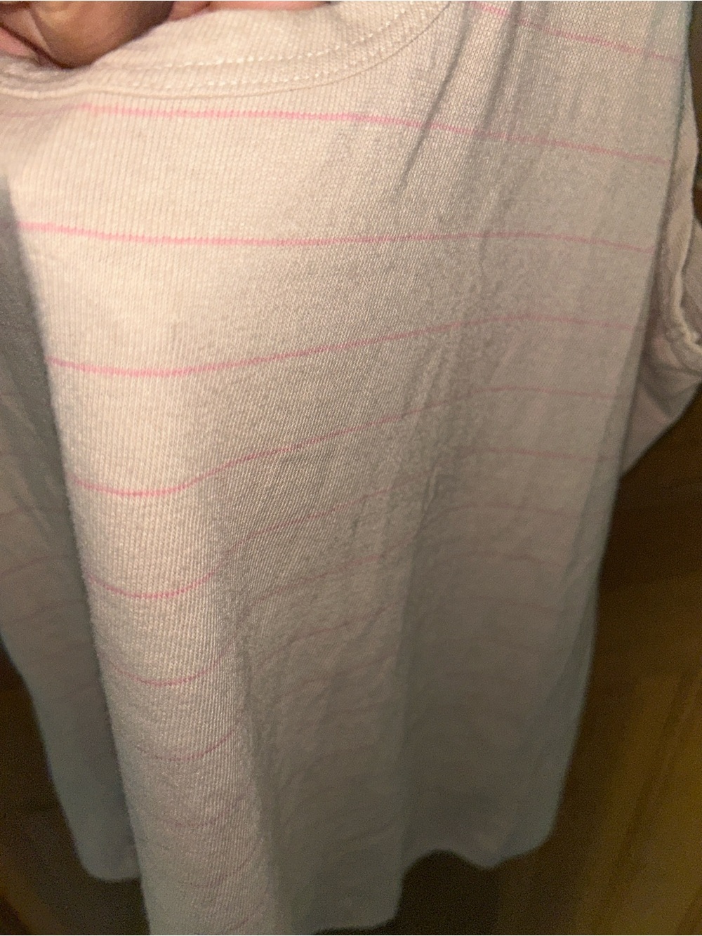 Faherty Cream Tank Top with Pink Pinstripes L NWT cotton linen blend w poly - Picture 5 of 6
